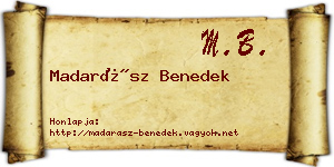 Madarász Benedek névjegykártya
